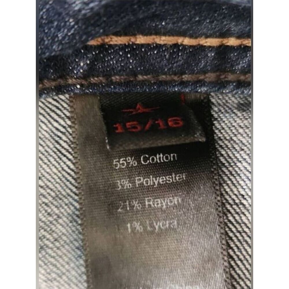 R22 People's Liberation Med Wash Jean Shorts w Embroidered Star Back Pockets - Picture 7 of 7